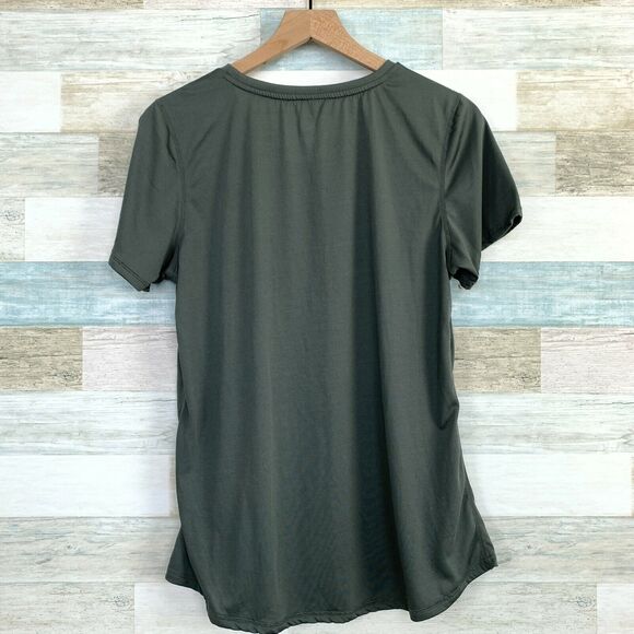 LuLaRoe Rise Brave Graphic Workout Tee Gray Activewear Casual Womens Medium - Picture 4 of 6